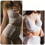 Toucheart Sexy Lingerie Set Solid Color Deep V Sex Lace Patchwork See-through Ladies Set Sexy Hollow Out Women's Underwear Set