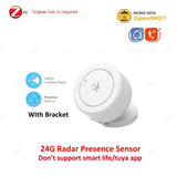 Zigbee Presence Sensor 24G Mmwave Radar Human Detector Motion/Static Detection For Tuya Z2M Smart Home Security Automation Alarm