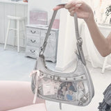 Cute Y2k Womens Shoulder Bag Fashion Elegant Sweet Lolita Jk Ita Bag Transparent Literary Kawaii Exquisite Female Handbag Purse