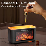 Simulated Fireplace Aroma Diffuser with 7-Color Flame Effects, Retro-Style Charcoal Design, Essential Oil Diffuser for Home Use