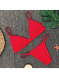 New Sexy Padded Brazilian Bikini Women Swimwear Female Swimsuit Two-Pieces Bikini Set Solid Bather Bathing Suit Swim Lady V64A