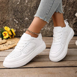 Plus Size 43 Thick Bottom White Sneakers Women Fashion Lace Up Platform Sport Sneaker Woman Non Slip Breathable Tennis Shoes