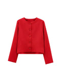 Foridol Solid O-neck Single Breasted Black Blazer Coat Women Autumn Winter Short Jacket Office Lady Vintage Buttons Veste