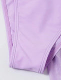 Women Frech chic bikini sets three pieces with mesh skirt swimsuit tie halter purple Swimwear bathing suit beach outfits biquini