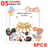 Cat Knitting Stitch Markers Metal Animal Enamel Charms Crochet Locking Knitting Markers Sew Accessories
