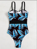 Push Up One Piece Swimsuit 2026 Sexy Strappy Swimwear Women Tropical Printed Bathing Swimming Swim Suit Female Summer Beachwear