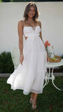 Foridol Strapless Yellow White Summer Dress for Women Elegant Holiday Beach Boho Maxi Long Sundress Backless Sexy Party Vestidos
