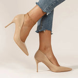 2025 Plus Size Super High Heels Pumps Women Sexy Pointed Toe Stiletto Heel Shoes Woman Patent Leather Shallow Mouth Office Pumps