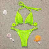 Sexy Bling Rhinestone Mini Bikini Female Swimsuit Women Swimwear Two-Pieces Bikini Set Bather Bathing Suit Swim Lady V2064