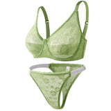 Women's Bra & Briefs Sets Seamless Bras For Ladies Lace Thong Underwear Plus Size Brassiere Sexy Lingerie Set BH Top