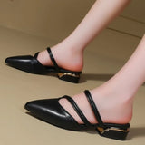Toe Narrow Band  Slippers Women Fashion Shallow Sandal Elegant Summer Footwear Woman