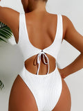 Women's Solid Color One Piece Swimsuit Summer Beach Vacation Monokini Conservative Bikini Slim Backless Swimwear 2026 New