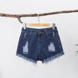 Summer Stretchy Hot Short Pants Women's High Waisted Cut Off Denim Shorts Ripped Distressed Frayed Hem Jeans Shorts