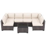 HobbyLane 7 Piece Modular Outdoor Furniture Set PE Rattan Wicker Garden