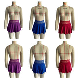 Sexy Mini Pleated Skirts for Women Lace Skirt Fashion High Waist Summer Skirt Girls A-Line Stretchy Miniskirt