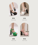 New Women Sandals Summer Shoes Sexy Peep Toe Thick High Heels Platform Black Dress Party Wedding Shoes Woman Pumps