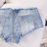 Summer Sexy Hotpants Women's Elastic Low Waist Denim Shorts Female Streetwear Club Bra Sexy Mini Jean Hot Pants Charming 13O1