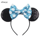 2025 Chic Disney Embroidery Sequin Minnie Ears Headband DOT Bow Hairband Girls Women Party Head Wear Kids DIY Hair Accessories