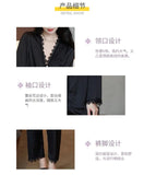 Spring and summer ice silk pajamas sexy lace long-sleeved cardigan home wear set