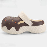 Cute Icecream Style Fashion Clogs For Women Summer Platform Shoes Thick Sole Female Home Street Slippers Girls Close Toe Sandals