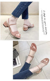 Women Sandals Chunky Heels Slides Summer 2026 Elegant Shoes Women Slipper Big Size 34-42 Fashion Summer Sandal Women