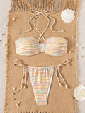 ZTVitality Sexy Tie Dye Bikini Set 2026 New Arrival Padded Bra Halter Bandage Seimsuit Women's Swimwear Summer Tow-Piece Biquini