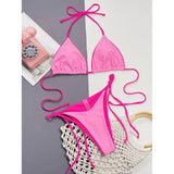 Sexy Leopard Printed Halter Brazilian Bikini Women Swimwear Female Swimsuit Two-Piece Bikini Set Bather Bathing Suit Swim V3681