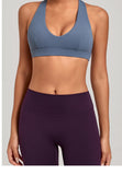 Sports Bra Gathered Neck Hanging Style Backless Tight Yoga Bra Women's Top Fitness Outdoorsports Pilates Training Gym Workout