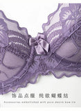 Ultra Thin Lingerie Set, French Lace Underwire Bra for Large Boobs Push Up & Gather, Sexy Pure Design, Breathable Comfort MOYISU