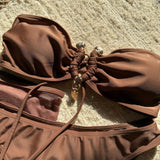 DEKA U Bandeau Bikinis Set Mujer Strapless Swimwear Sexy Women 3 Piece Swimsuit Bathing Suit Biquinis Brazilian Bikini