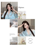 Women's padded pajamas spring and summer three-piece silk home clothes can be worn outside