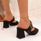 Fashion Women Buckle Strap Decor Pointed Toe Slingback Sandals Lady Summer Casual Going  Slippers Party Shoes Sandals