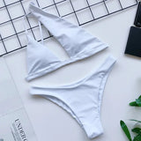 2026 Asymmetric One Shoulder Bikini Women Swimsuit Female Swimwear Two Pieces Bikini Set Hollow Out Bathing Suit Swim Beach Wear