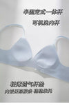 Japanese Checkered Crop Top Bra Small Bust Anti-Sagging Wirefree Pure Cotton Bralette Beachwear Light Support Set S-XL AU MOYISU
