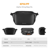 K&F Concept 12L/10L Camera Sling Bag Waterproof Travel Photography Shoulder Bag For Canon Sony DSLR Camera Case Tripod Holder