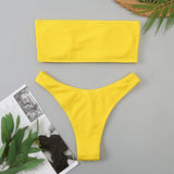 Velvet Bikinis 2025 Women Brazilian Bandeau Swimsuit Solid Sexy Swimwear Female Beachwear Bathers Bathing Swimming Swim Suit