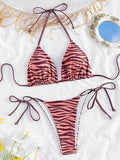 Sexy Leopard Bikini 2025 Halter Swimsuit Women String Swimwear Female Micro Bikini Set Brazilian Bathing Suit Push Up Swim Wear