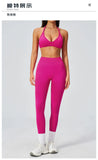 Breathable Quick Drying Yoga Set for Women Beauty Back Sports Bra High Waist Leggings Fitness Suit Outwear Gym Running Tracksuit