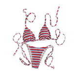 S - XL Striped Halter Bikini Women Swimwear Female Swimsuit High Cut Leg Bather Bathing Suit Swim Two-pieces Bikini set K8043