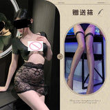 Sexy lingerie, lace butt-covering secretary uniform, sexy pure desire flirting pajamas set
