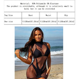 Fishnet Women Sexy Beach Cover Up Dress Women Stretch See Through Sleeveless without Bikini Swimsuit Coverup Mini Beachwea