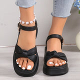 Fashion Mixed Color Platform Sandals Women Ankle Buckle Thick Sole Rome Sandals Woman Summer Open Toe Cross Band Sandalias Mujer