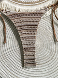 Sexy Coffee Striped Micro Bikini Set 2026 Women Halter Push Up Bra Bandage Thong Swimsuit Summer Bathing Suit Holiday Swimwear