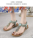 2026 New Shoes for Women Bohemia Crystal Sandals Women Shoes Rhinestone Lady Flip Flops Pearl Slip on Flat Beach Shoes