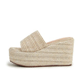 Wedge Sandals for Women Espadrilles Platform Sandals Summer High Heels Slides Outdoor Beach Slippers Slip on Dress Mules Shoes