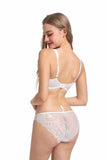 Französische Spitzen Büstenhalter Set Damen Sexy Tiefe V-Ausschnitt U-Rücken Große Oberweite Stützend Minimizer Sommer Neuheit
