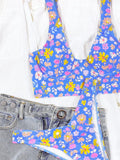 Bikini 2026 Sexy Swimwear Swimsuit Women Push Up Small Floral Blue Bikinis Set Bathing Suit Beach Bikini Female Banadores Mujer