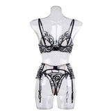 Toucheart Sexy Lingerie Set Mesh Lace Patchwork Sexy Underwear with Ring Waist Seal Women's Underwear Exotic Style Sexy Suit New