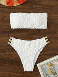 XS - L Wrinkled Strappy Bandeau High Waist Bikini Female Swimsuit Women Swimwear Two-pieces Bikini Set Bather Bathing Suit Swim