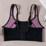 Women Sports Bra Sheer Mesh Patchwork Racerback Yoga Bra Breathable Quick Dry Workout Crop Top Gym Running Fitness Underwear